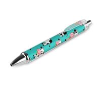 HLBSDM Stylo à bille rétractable premium à écriture fluide et élégante, avec encre à séchage rapide et motif vache mignon (1 pièce).