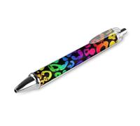 HLBSDM Stylo à bille rétractable premium à écriture fluide et élégante, avec encre à séchage rapide, motifs animaux néon arc-en-ciel (guépard, léopard, noir), 1 pièce