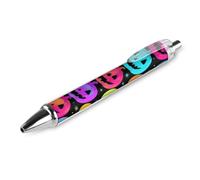 HLBSDM Stylo à bille rétractable premium Classic Smooth Writing avec encre à séchage rapide, motif citrouille néon psychédélique d'Halloween (1 pièce)