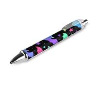 HLBSDM Stylo à bille rétractable premium, écriture fluide et mignonne, encre à séchage rapide, motif chauves-souris néon Halloween (1 pièce)