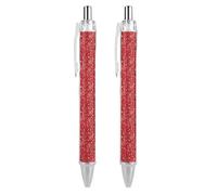 HLBSDM Stylo à bille rétractable Redpaisley Boho rouge, pointe fine 0,5 mm, stylo à clic en polycarbonate résistant avec clip pour une utilisation quotidienne