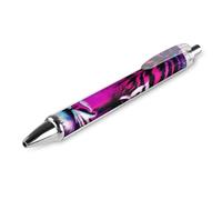 HLBSDM Stylo bille de bureau à séchage rapide, pointe fine 0,5 mm, encre noire, écriture fluide, motif aquarelle violette « Roi du Tigre », 1 pièce