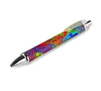 HLBSDM Stylo bille de bureau tendance, pointe fine 0,5 mm, encre noire, écriture fluide, couleurs arc-en-ciel néon aquarelle, 1 pièce