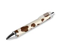 HLBSDM Stylo bille unisexe de bureau tendance, pointe fine 0,5 mm, encre noire, écriture fluide, motif peau de vache, 1 pièce