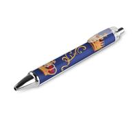 HLBSDM Stylo bille unisexe de bureau tendance, pointe fine 0,5 mm, encre noire, écriture fluide, violet, bleu, or, couronne royale, 1 pièce