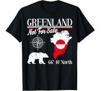 HLBSDM T-Shirt Carte du Groenland « Non à Vendre »
