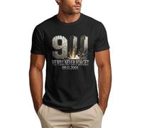 HLBSDM T-Shirt commémoratif du 11 Septembre, 25e Anniversaire des attentats du 11 Septembre