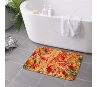 HLBSDM Tapis de Porte antidérapant en Flanelle à Motif Tourbillon de Sauce Tomate et Basilic, Petit Format, Robuste, pour intérieur, 61 x 41 cm (24 x 16 Pouces).