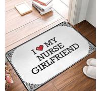 HLBSDM Tapis de Sol « J’Aime ma Copine » - Confort Optimal, Peluche Premium à Carreaux, Doux pour la Peau | Style Ferme, Salle de Bain/Tapis d’entrée « Enlevez Vos Chaussures » (40 x 60 cm)