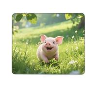 HLBSDM Tapis de Souris Gaming Motif Cochon Mignon dans Un Champ d'herbe, Base antidérapante en Caoutchouc, pour Ordinateur Portable, 21 x 26 cm (8,3 x 10,3 Pouces).