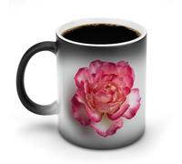 HLBSDM Tasse à café en céramique thermosensible Pink Bloom Rose Flower, tasse à thé originale et amusante, idéale pour la maison et le bureau (325 ml).