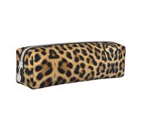 HLBSDM Trousse à Crayons zippée en Cuir imprimé léopard Brut, Grande capacité, Durable, Pratique et Portable