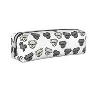 HLBSDM Trousse à Crayons zippée en Cuir Motif tête de Bouledogue américain, Grande capacité, Durable, Pratique et Portable