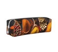 HLBSDM Trousse à Crayons zippée en Cuir Spices, Grande capacité, Durable, Pratique et Portable