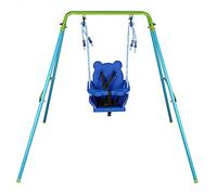 HLC Balançoire Pliante pour Enfant Bleu foncé Balançoire pour Tout-Petit Siège bébé et balançoire de Jardin en Corde à l'intérieur et à l'extérieur Pendant 9 à 36 Mois