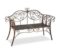 HLC Banc Jardin en Fer forgé banquette-Bronze-133x49x90cm