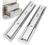 HLC glissiere pour tiroir 6 paires (12pcs), 45cm Glissières de tiroir à fermeture automatique douce, extension complète avec glissières à roulement à billes, coulisse tiroir 100 lb de capacité