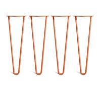 [HLC] Lot de 4 Pieds de Table Hairpin - Construction en Acier Double Soudure avec Vis, Guide de Montage et Patins de Protection Inclus (Valeur 9€)[Orange, 40cm, Double tiges, 10mm]