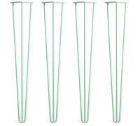 [HLC] Lot de 4 Pieds de Table Hairpin - Construction en Acier Double Soudure avec Vis, Guide de Montage et Patins de Protection Inclus (Valeur 9€)[Vert Pastel, 71cm, Triple tiges, 10mm]