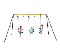 HLC Lot de Trois Balançoires pour Enfants, avec Deux Sièges de Balançoire et Une Balançoire Face à Face, Idéal pour la Maison/Parc/Jardin
