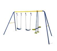 HLC Lot de Trois Balançoires pour Enfants, avec Deux Sièges de Balançoire et Une Balançoire Face à Face, Idéal pour la Maison/Parc/Jardin