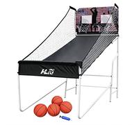 HLC Panier de Basket extérieur 8 Modes de Jeu Dimensions 205×110×210 cm, avec Tableau d'affichage LED et 4 Ballons, idéal pour Les activités de Plein air