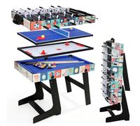 HLC Table multijeux 4 en 1, intégrant Baby-Foot, Billard, ping-Pong et air Hockey,Idéal pour Les Adultes et Les Enfants, il constitue Le Cadeau Parfait.