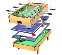 HLC Table multijeux 4 en 1, intégrant BabyFoot, Billard, ping-Pong et air Hockey,Baby Foot Table en Bois Jeu de Football 82L x 43l x 20H