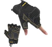 HLDD HANDLANDY Gants de travail sans doigts pour homme - Mitaines rembourrées avec protection contre les chocs TPR - Pour combat, chasse, travail en plein air