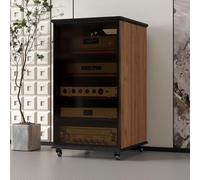 HLDJYLZS Meuble Rack Audio avec Plateau Pierre, Rails U pour Amplificateur | Plateau Pierre, Rails Rack U, Étagères Réglables, Meuble Audio pour Amplificateur, KTV, Home Cinéma & Studio