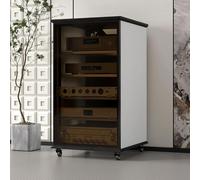 HLDJYLZS Meuble Rack Audio avec Plateau Pierre, Rails U pour Amplificateur | Plateau Pierre, Rails Rack U, Étagères Réglables, Meuble Audio pour Amplificateur, KTV, Home Cinéma & Studio