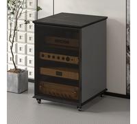 HLDJYLZS Meuble Rack Audio avec Plateau Pierre, Rails U pour Amplificateur | Plateau Pierre, Rails Rack U, Étagères Réglables, Meuble Audio pour Amplificateur, KTV, Home Cinéma & Studio