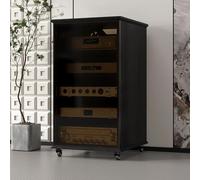 HLDJYLZS Meuble Rack Audio avec Plateau Pierre, Rails U pour Amplificateur | Plateau Pierre, Rails Rack U, Étagères Réglables, Meuble Audio pour Amplificateur, KTV, Home Cinéma & Studio