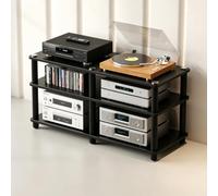 HLDJYLZS Rack Audio HiFi 1/2/3/4 Niveaux, Support Amplificateur, Étagère AV | Design Séparable Multi-Niveaux, Amplificateur, Enceinte, Lecteur CD, Ampli à Tubes, DAC, Home Cinéma, Équipement Audio