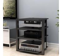 HLDJYLZS Rack Audio HiFi 2/3/4 Niveaux, Meuble Amplificateur, Étagère AV | Rangement Ouvert, Isolation des Vibrations, Amplificateur, Enceintes, DAC, Lecteur CD, TV, Home Cinéma