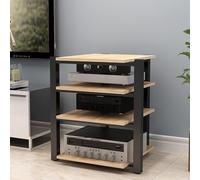 HLDJYLZS Rack Audio HiFi 2/3/4 Niveaux, Meuble Amplificateur, Étagère AV | Rangement Ouvert, Isolation des Vibrations, Amplificateur, Enceintes, DAC, Lecteur CD, TV, Home Cinéma