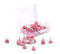 HLELU 50 pcs Punaise de Couleur en Forme de Coeur,Qualite du Plastique,Panneau de Liege,Securite,Fournitures Scolaires Accessoires de Bureau,Rose