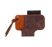 HLELU Gaine en Cuir à la Main Couteau Pliant Support de Lampe de Poche Outil Marron