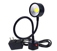 HLELU Lampe à Col de Cygne Flexible à Base MagnéTique de LumièRe de Travail à LED 220 V 5 W pour éClairage Industriel de Perceuse de Fraisage de Tour, Prise EuropéEnne