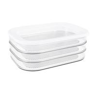 Hlennotor 1 Boîte de Rangement à 3 Niveaux pour Blocs de Viande avec Couvercle Scellé, Lavable au Lave-Vaisselle, Récipient de Distribution pour Réfrigérateur, 1,6 L, 550 ML/Pièce