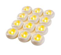 Hlennotor 12 Pack 2 Pouces de 2 Pouces sans Flamme Bougie Flottante - Bougie Flottante Dirig¨¦e avec 200 Heures Activ¨¦ES pour la D¨¦coration de la Piscine, Mariage