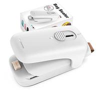 Hlennotor Mini Scelleuse de à Copeaux, Coupeur de Scelleuse sous Vide à Chaleur Portable, Machine de Refermeture Portable pour Frais en Plastique de Collation- C