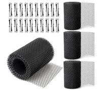 Hlennotor Paquet de 4 Rouleaux de de Protection de Gouttière, Filtre à Feuilles, Protections de Gouttière de 20 Pieds avec 40 Crochets à Clip, Couvertures de Gouttière de Bricolage Empêchant le