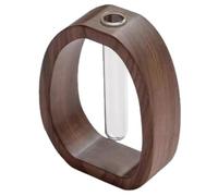 Hlennotor Vase Tube à Essai en Verre avec Cadre en Bois pour Bureau, Plante Hydroponique, Améliore l'environnement de et du Bureau