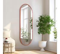 HLFMVWE Grand miroir de salle de bain ovale pleine longueur, 120 x 40 cm, miroir mural rectangulaire en forme de pilule, cadre en métal, miroir décoratif pour salon, vanité, chambre à coucher, entrée