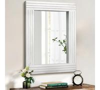 HLFMVWE Grand Miroir en Bois Rectangulaire Encadré Miroirs Rustiques Vintage Décor Farmhouse Miroir Chambre Salle de Bain pour Coiffeuse Entrée 45 x 65cm