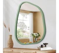 HLFMVWE Grand Miroir Mural asymétrique Cadre en Bois irrégulier Moderne Unique Mural Artistique ondulé Miroir décor Salle de Bains vanité Chambre à Coucher Salon entrée Couloir 50x40CM