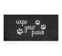 HLFMVWE Grand paillasson amusant pour porte d'entrée, intérieur et extérieur avec tapis en caoutchouc antidérapant pour chien, noir, 120 x 45 cm