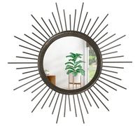 HLFMVWE Grand Rayon Rayon Miroir Mural Boho Décoration de la Maison Miroir d'art Mural Rond Miroir Moderne en métal pour Mur Salon Dressing Salle de Bain Chambre Couloir Balcon entrée 40,6 cm
