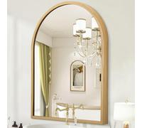 HLFMVWE Miroir de salle de bain arqué, 40 x 30 cm, cadre en métal pour mur, miroir de courtoisie décoratif pour salon, chambre à coucher, entrée